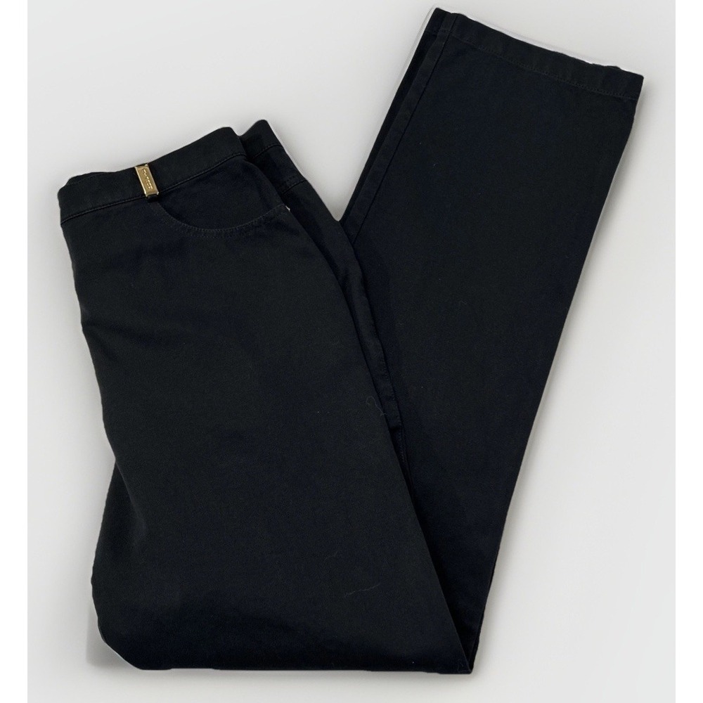 St. John Sport Women's Denim Straight Leg Chino Stretch Pants Sz‎ 12 34" Ins
